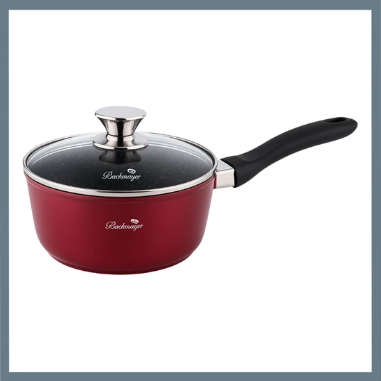 Bachmayer 18 cm-es nyeles lábas üvegfedővel BM-7835-18