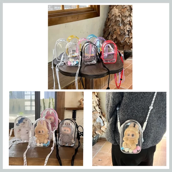 Mini átlátszó hátizsák Labubu figurákhoz NA3190745