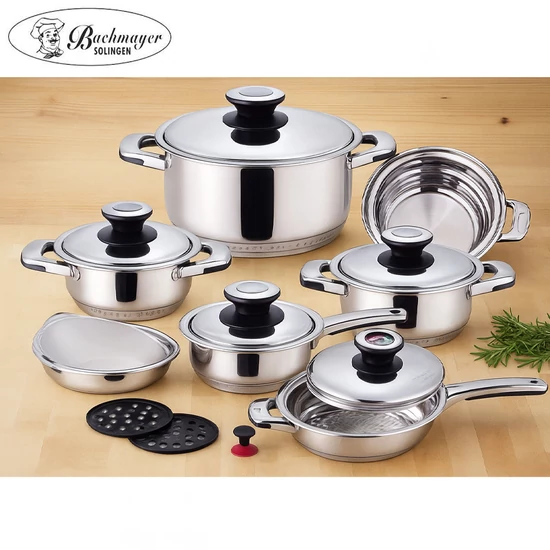Bachmayer 17 részes edénykészlet 9 Rétegű Rozsdamentes Acél BM-1762