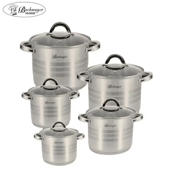 Bachmayer BM-345 Indukciós 10 részes rozsdamentes acél lábas készlet