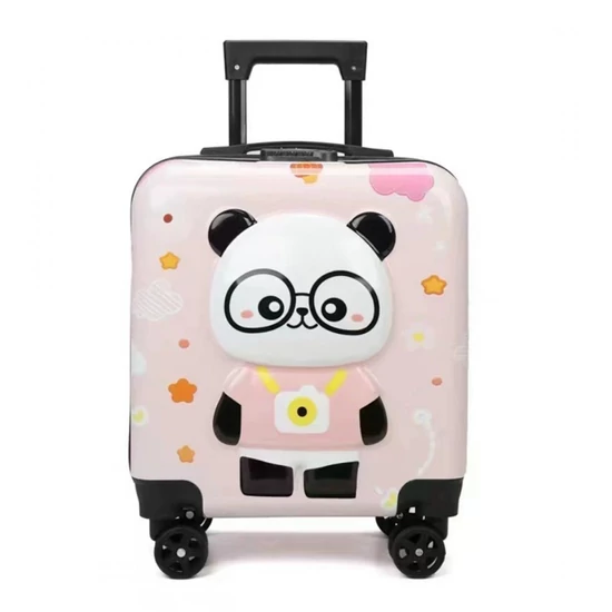 Gyerek gurulós bőrönd – Rózsaszín panda mintával WP08