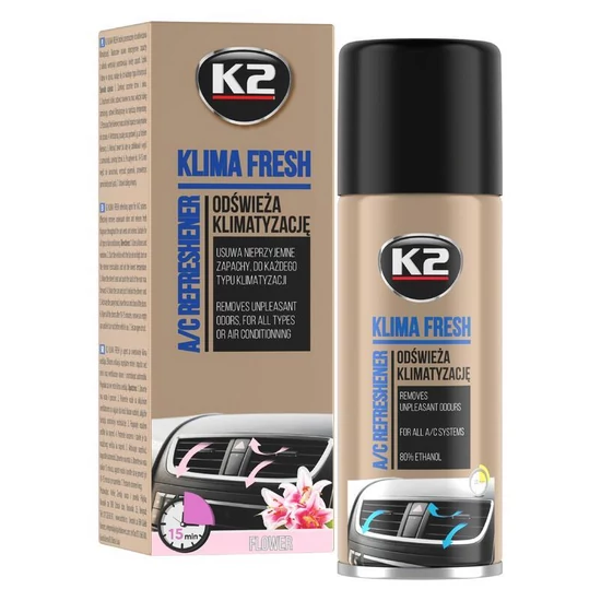 K2 Klima Fresh – Légkondicionáló tisztító és illatosító spray, Floral illat 150 ml K222FL