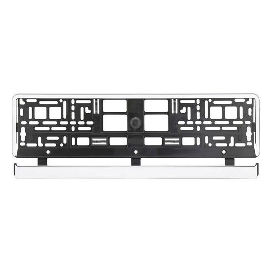 Rendszámtábla tartó keret – fekete alapszín fehér csíkkal 91570