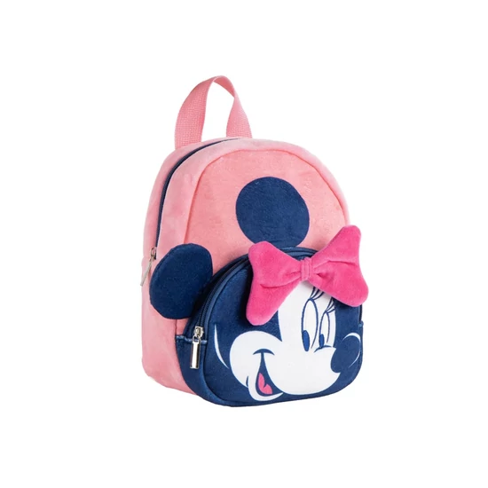 Minnie Egér Plüss Gyerek Hátizsák – Rózsaszín, Masnival és 3D Fülekkel, Ovis Méret 2100005843