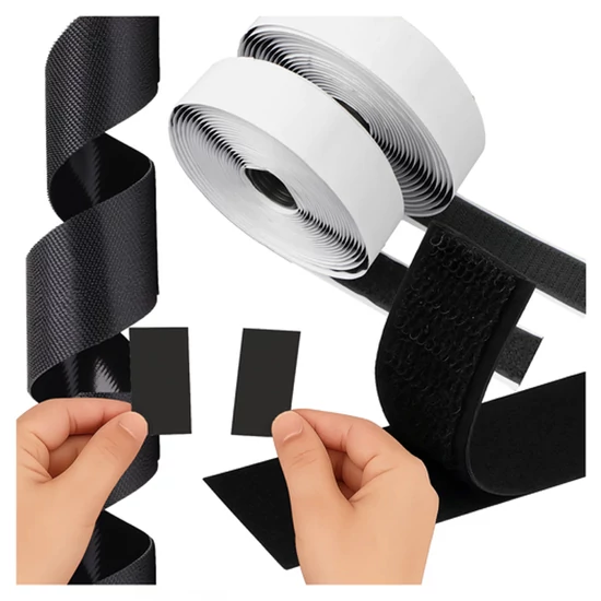 RUHHY öntapadós tépőzár fekete – 5 m x 2,5 cm 00024237