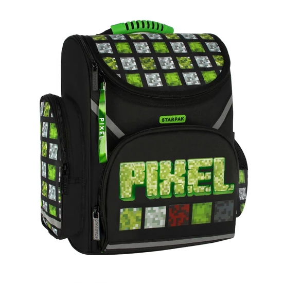 STARPAK Pixel zöld iskolatáska 527144 