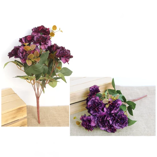 Művirág szegfűcsokor – sötétlila, 9 szál, 42 cm MZ-398B