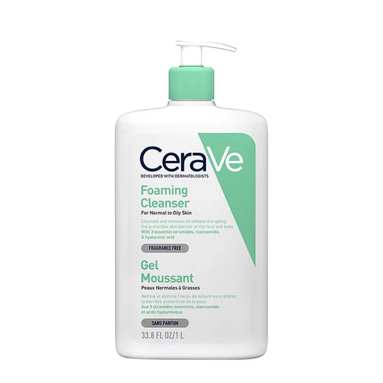 CeraVe Foaming Cleanser – Tisztító gél normál és zsíros bőrre – 1000 ml 2022289
