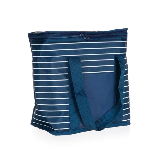 Hűtőtáska – kék-fehér csíkos, cipzáras, vállpánttal 50561002