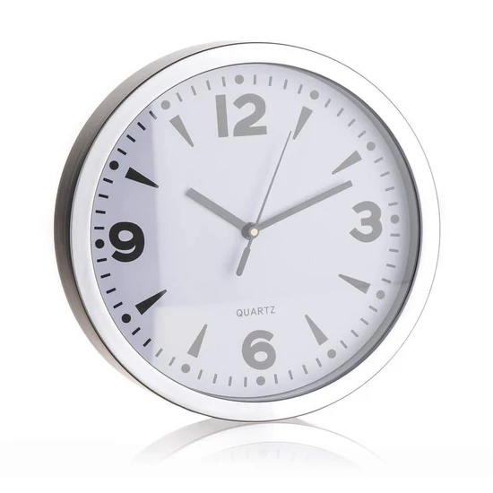 Kvarc falióra – ezüst kerettel, klasszikus számlappal 65131156