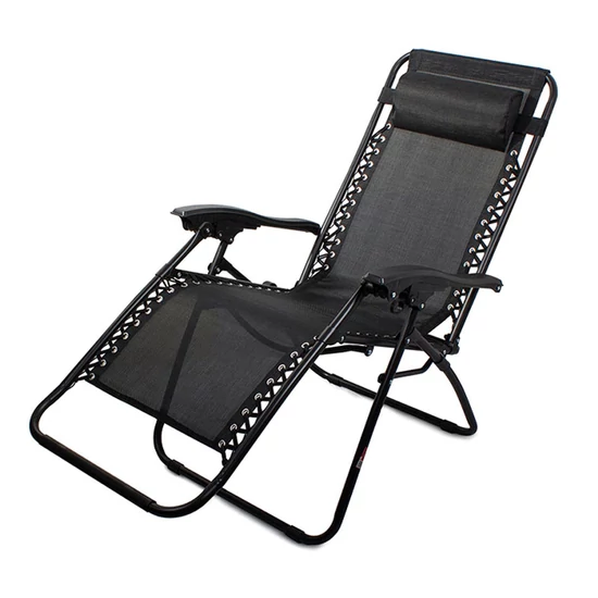 Összecsukható Gravitációs Napozóágy - Fekete 01427_CZ