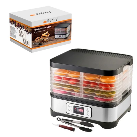 Ruhhy professzionális gyümölcsaszaló – 5 tálcás, digitális vezérléssel 00025929