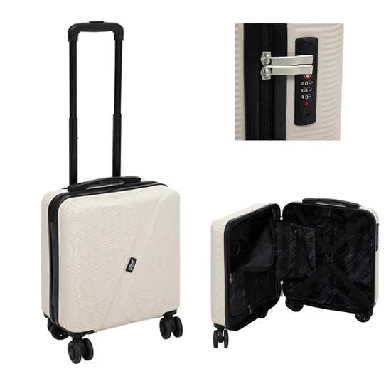 Keményfedeles gurulós kabinbőrönd – bézs, 4 kerekű 213501A