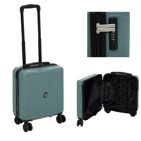 Keményfedeles gurulós kabinbőrönd – zöld, 4 kerekű 213501B