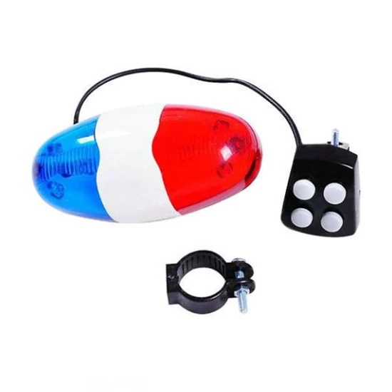 Kerékpár sziréna, lámpa (6 fénymód, 4 hangmód) holm6858