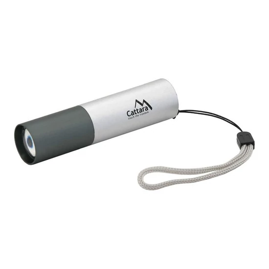 Újratölthető LED zseblámpa ZOOM – 120 lm, ezüstszürke 13164