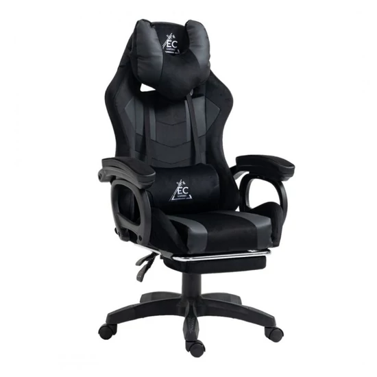 „STUDENT” gamer szék lábtartóval és masszázspárnával – fekete KO23CZ