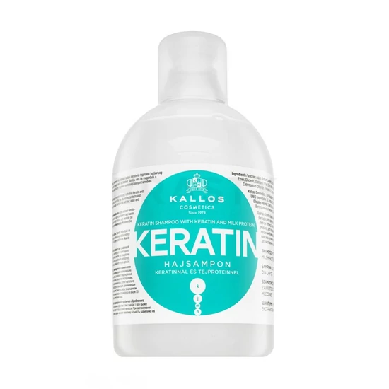 Kallos Keratin Shampoo – tápláló sampon keratinnal és tejproteinnel 1000 ml 2005584