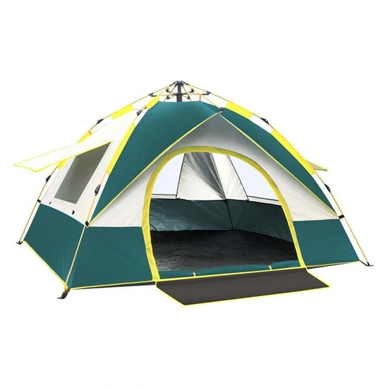 Automatic 4 Személyes Kempingsátor – 200 × 200 × 135 cm | Kompakt és Vízálló holm3907