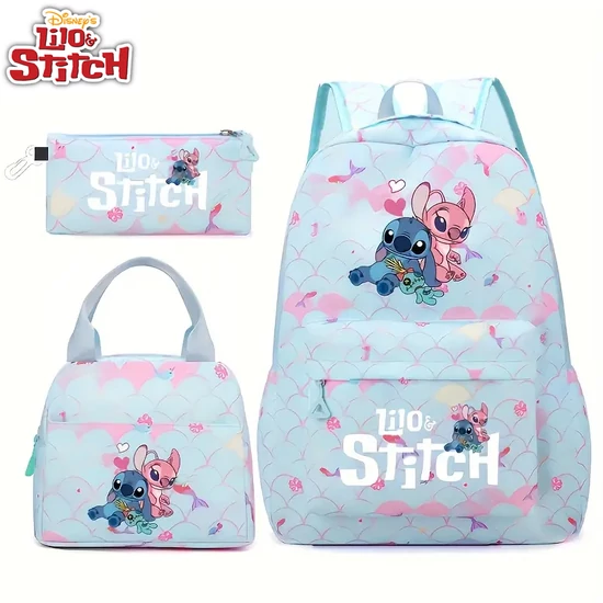 Disney Stitch 3 részes iskolatáska szett – Hátizsák, uzsonnás táska és tolltartó AV2563257