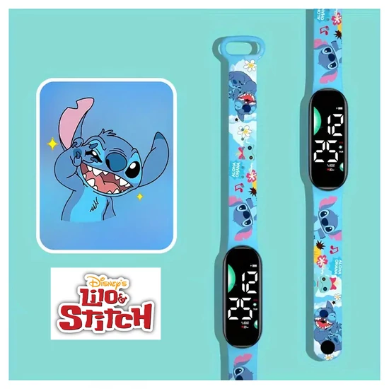 Disney Stitch Digitális Karóra Gyerekeknek – Szilikon Szíjas, Érintős LED kijelzővel CU3575409