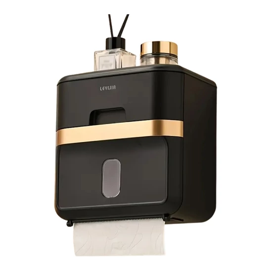 Falra szerelhető WC papír adagoló - Fekete GH504080-2