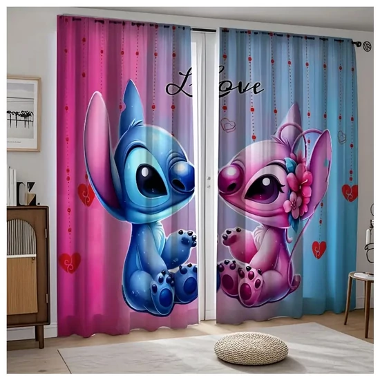 Disney Stitch Rajzfilm Mintás Sötétítő Függöny 130 x 210 cm – 2 db WW1766750-2