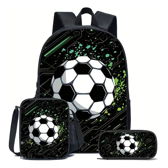 Stílusos  Foci Mintás 3 részes Hátizsák Szett –  AW1490416