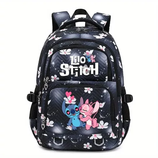 Disney Stitch Ergonomikus Hátizsák – Fekete, Nagy Kapacitású  TU2471073-F