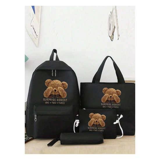 3 részes iskolatáska szett macis mintával – Hátizsák, válltáska és tolltartó 115412468