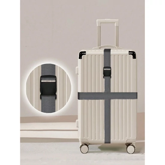 Állítható bőröndheveder – Biztonsági csattal, szürke színben 49023043