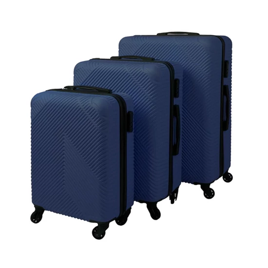 TRIZAND 3 darabos sötétkék utazóbőrönd szett 00026664
