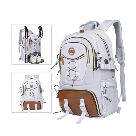 Vízálló utazó és túrahátizsák – sportos, hegyi stílus – fehér – PL181 