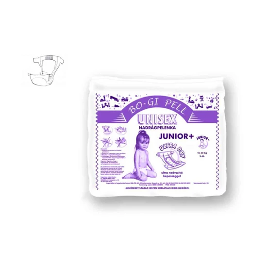 Bo-Gi Pell nadrágpelenka – unisex JUNIOR+ méret – 16–30 kg – 9 darab 5999883553268
