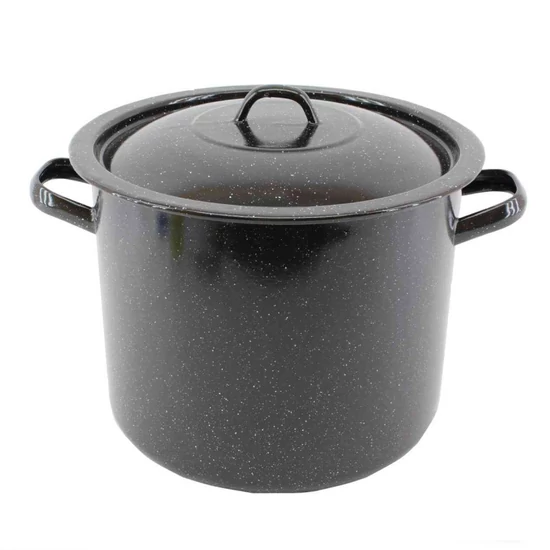 Zománcozott Fazék Fekete 32cm 21 Literes+Fedő 21500