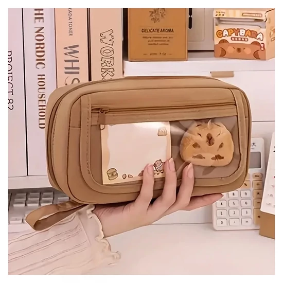 3 rekeszes nagyra nyíló tolltartó  – Aranyos Capibara  design LY3637573