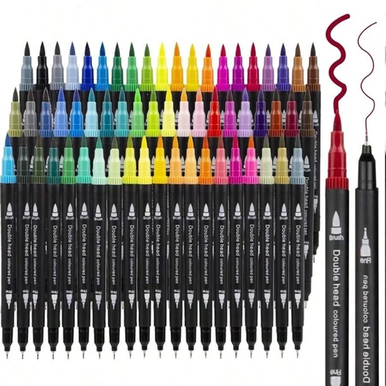 60 darabos kétvégű színes filctoll készlet – Kreatív rajzoláshoz és színezéshez 57802538-60