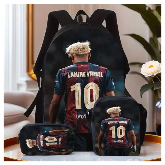 3 részes Barcelona Lamine Yamal Hátizsák Készlet – JH3786588
