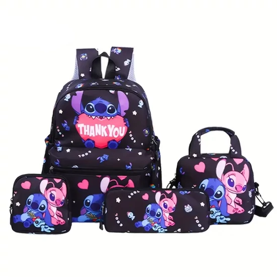 Disney Stitch 4 részes hátizsák szett – Fekete QK2644948-F