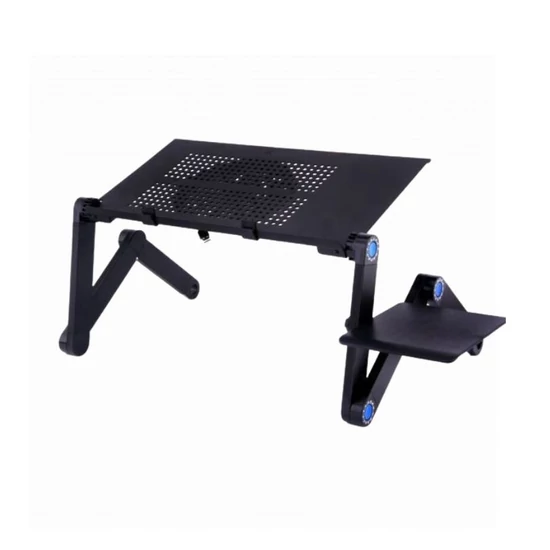 Összecsukható laptopasztal hűtőventilátorral – fekete holm3461