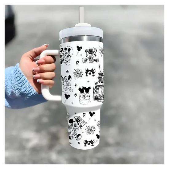 1.1L Disney Mickey & Minnie Mouse rozsdamentes acél bögre szívószállal PV1356503