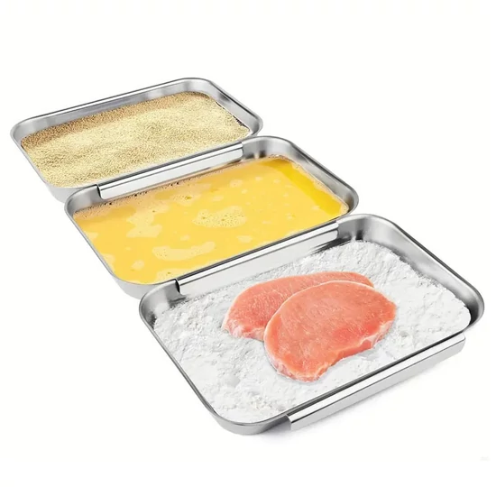3db rozsdamentes acél tepsi 14,7 x 21,8 cm WU197709