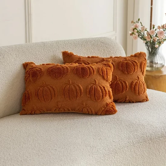 Őszi tök mintás díszpárna huzat 2 db 30x50 narancssárga PN3067799-35n