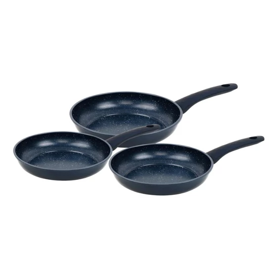 Herzberg 3 darabos serpenyőkészlet kék HG-04777BLU