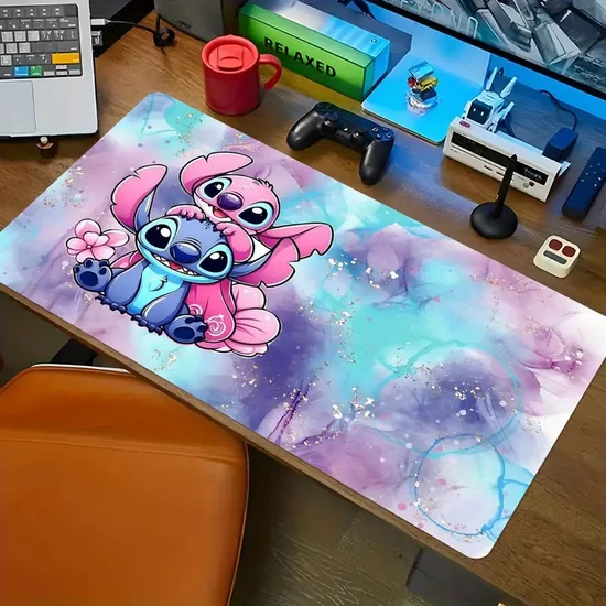 Stitch és Angel Gamer Egérpad – Lila-kék galaxis mintával EP1019866-70x30