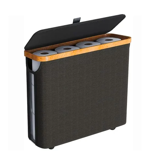 Összecsukható tárolókosár – DK713849, fekete szövet, 44,5 x 15,3 x 36,5 cm