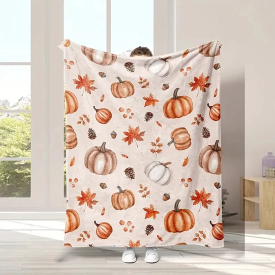 Őszi tök mintás puha pléd 130x150 UU329808-1315