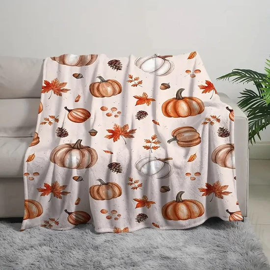 Őszi tök mintás puha pléd 150x120 UU329808-1512