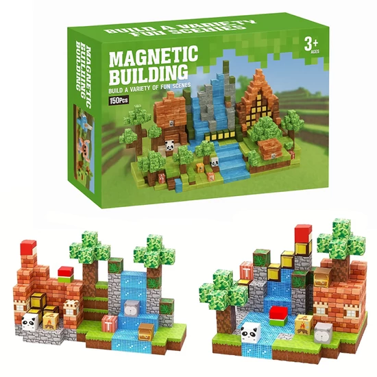 150 darabos Minecraft témájú mágneses építőkészlet – QR2036130