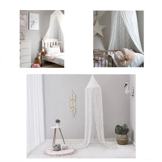 Csipkés baldachin kiságyhoz fehér BAL6